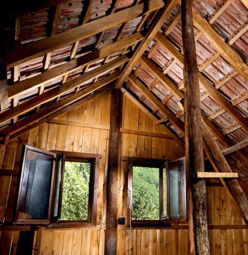 de madeira, casa, janelas, cabine Nikola Spasenoski (Kokimk)