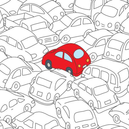 vermelho, carro, geléia, o tráfego Robodread - Dreamstime