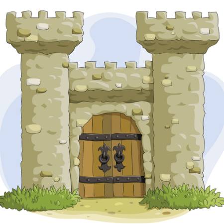 torres de castelo, porta, velho, antigo Dedmazay - Dreamstime