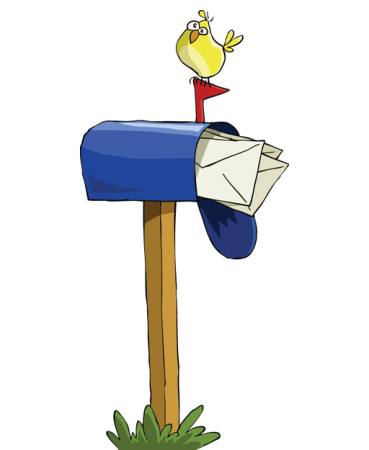de aves, correio, caixa de correio, azul, letras Dedmazay - Dreamstime