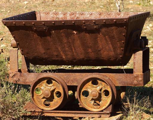 carrinho, minas, ferro, trem, velho, ferrugem Clearviewstock