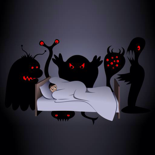 Dia das Bruxas, cama, monstro, noite, scarry Aidarseineshev