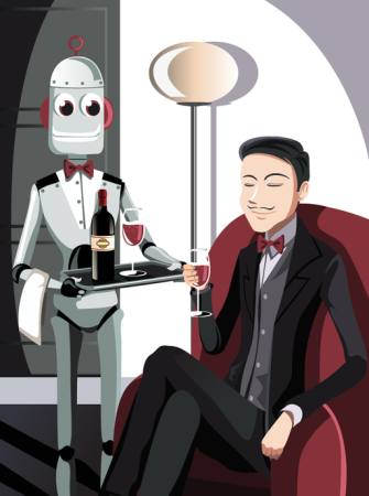 robô, homem, vinho, vidro Artisticco Llc - Dreamstime