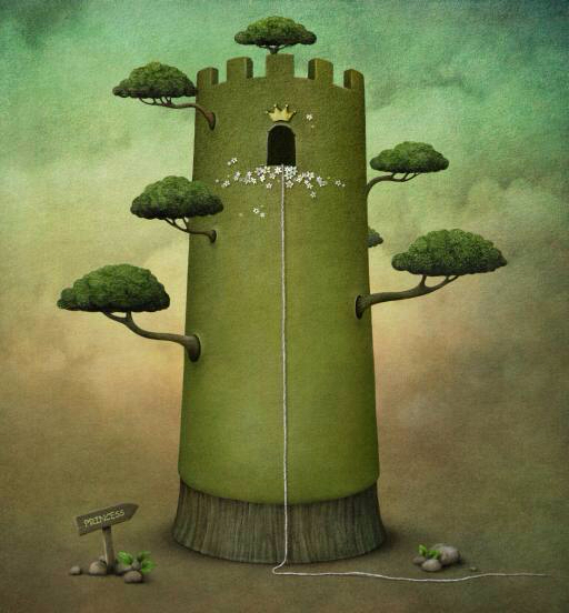 construção, torre, verde, ramos de árvore, sinal, corda de escape Annnmei
