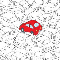 Pixwords Com a imagem vermelho, carro, geléia, o tráfego Robodread - Dreamstime