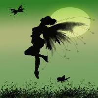 de fadas, verde, lua, mosca, asas, borboleta Franciscah - Dreamstime