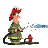 Pixwords Com a imagem fogo, homem, hidrant, boca de incêndio, mangueira, vermelho, água Dedmazay - Dreamstime