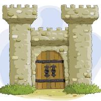 Pixwords Com a imagem torres de castelo, porta, velho, antigo Dedmazay - Dreamstime