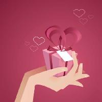 mãos, presente, amor, corações, caixa Fanelie Rosier - Dreamstime