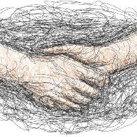 Pixwords Com a imagem do cabelo, mãos, desenho, agitação Robodread - Dreamstime
