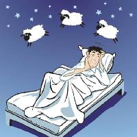 Pixwords Com a imagem do sono, ovinos, estrelas, cama, homem Norbert Buchholz - Dreamstime
