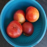 Pixwords Com a imagem frutas, tigela, azul, comer, pêssegos Westhimal