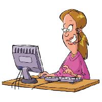 mulher, computador, falar, apoio, ajuda, teclado Dedmazay - Dreamstime
