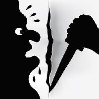 Pixwords Com a imagem assassino, faca, marcado, preto, mão, , suor afiada Robodread - Dreamstime